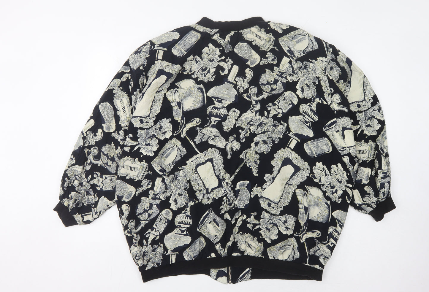 LIANA MODEN Women's Black Bomber Jacket Size 8