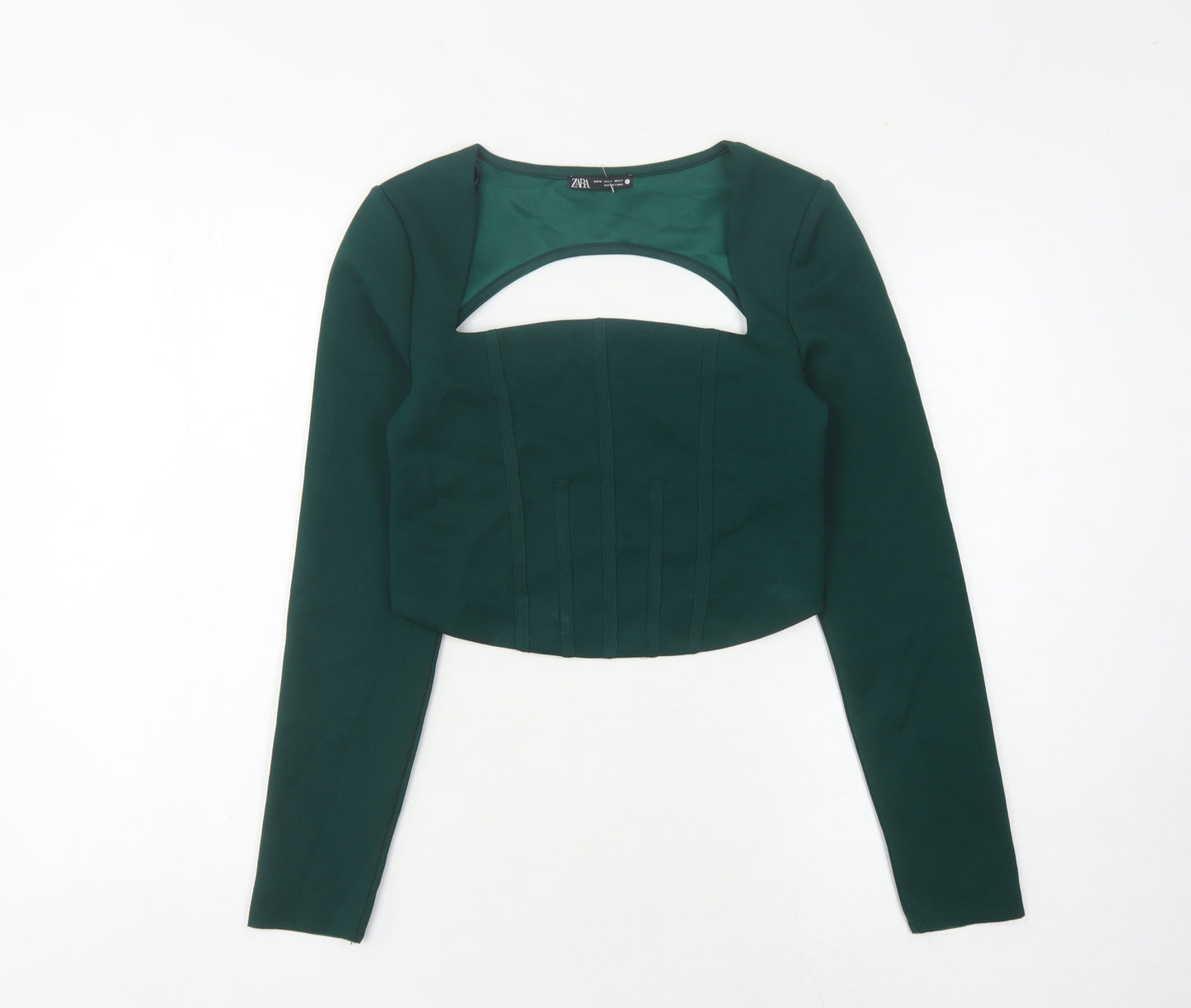 ZARA Women's Green Cropped Blouse M - New