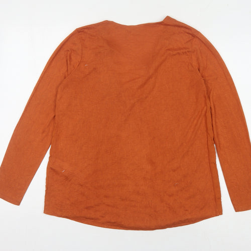 Springfield Women’s Orange V-Neck Long Sleeve Top