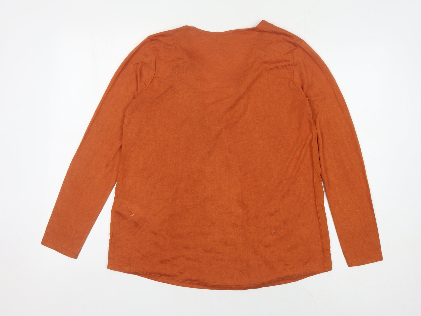 Springfield Women’s Orange V-Neck Long Sleeve Top