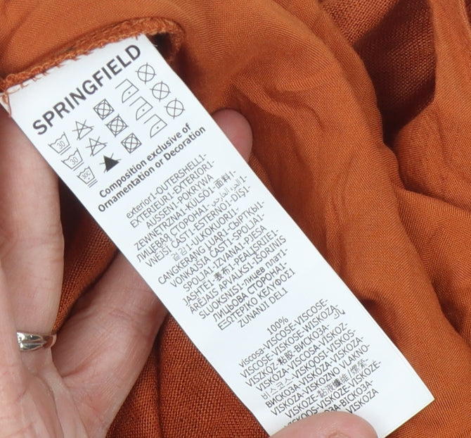 Springfield Women’s Orange V-Neck Long Sleeve Top