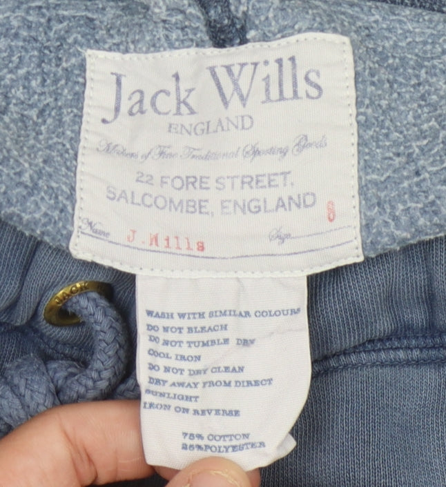 Jack Wills Women's Blue Joggers - Size 6, Cotton Blend