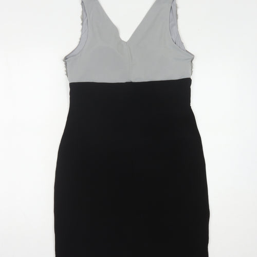 Enfocus Studio Women's Black Grey Sheath Dress Size 10