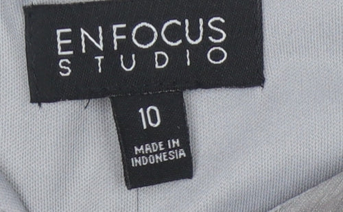 Enfocus Studio Women's Black Grey Sheath Dress Size 10