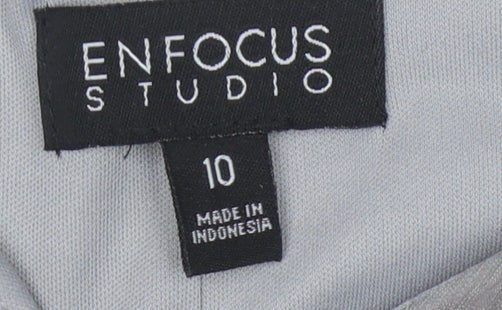Enfocus Studio Women's Black Grey Sheath Dress Size 10