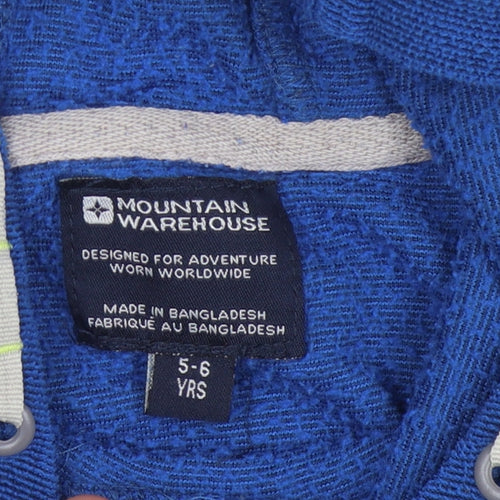 Mountain Warehouse Boys Blue Hoodie, Size 5-6 Years, Hooded