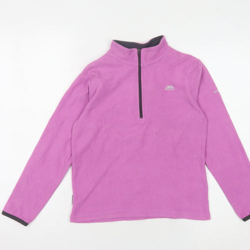 Trespass Girls Pink Fleece 1/4 Zip Sweatshirt, Size 9-10 Years