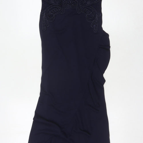 Lipsy Women's Blue Halter Mermaid Party Dress - Size 8