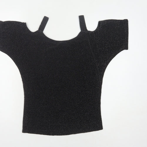 Star Black Knit Top Women Size 10