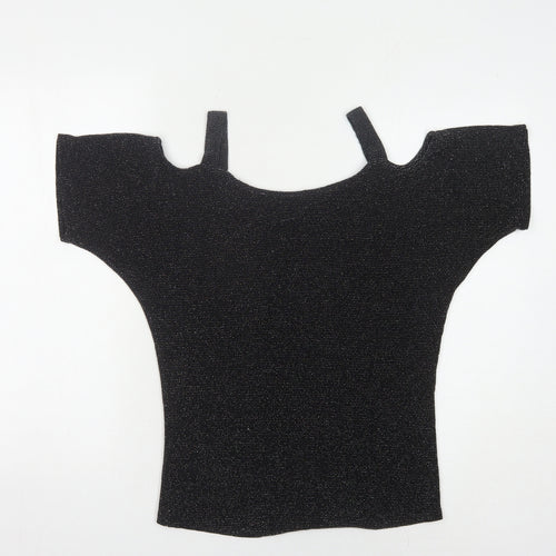 Star Black Knit Top Women Size 10