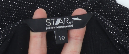 Star Black Knit Top Women Size 10