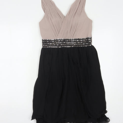 Little Mistress Women's Black A-Line Party Dress Size 14