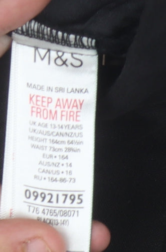 Marks and Spencer Boys Black Dress Trousers 13-14 Years