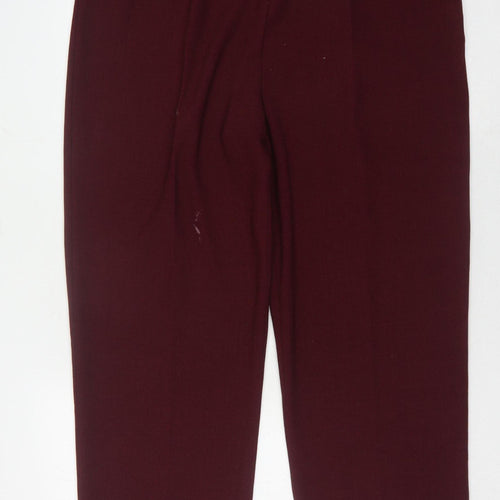 Eastex Women's Red Relaxed Fit Pleated Trousers