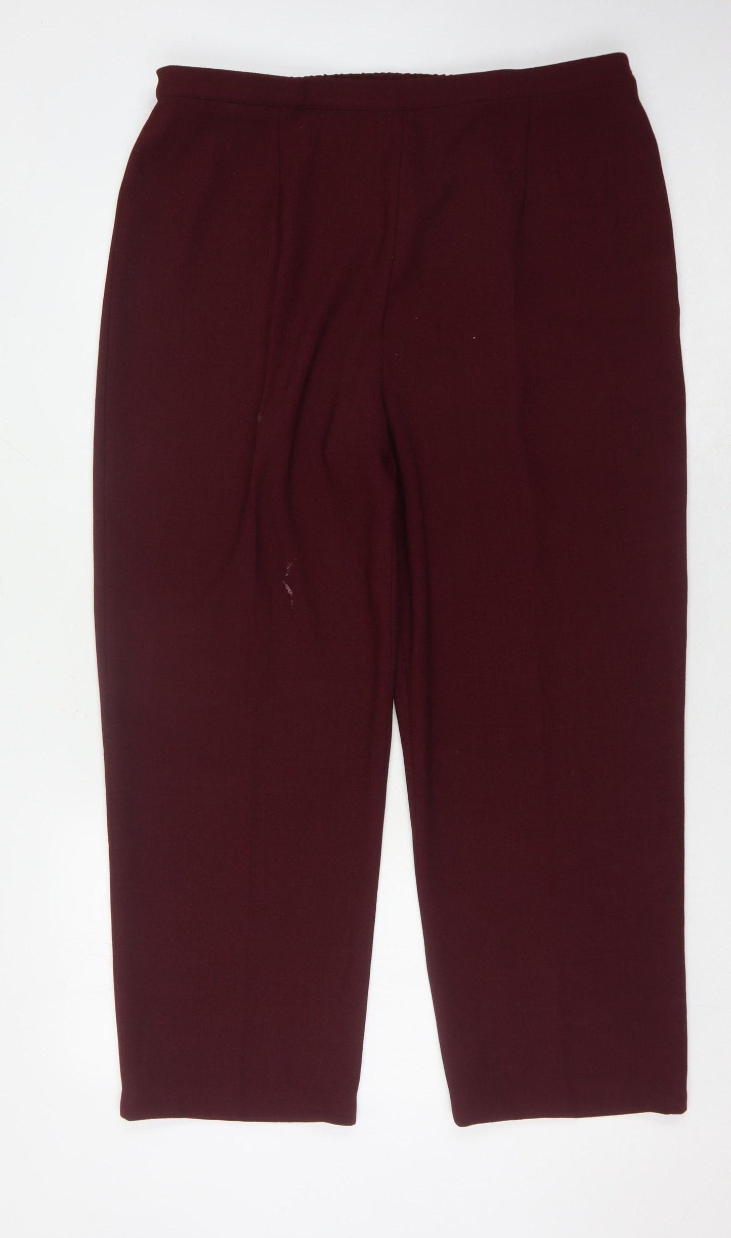 Eastex Women's Red Relaxed Fit Pleated Trousers