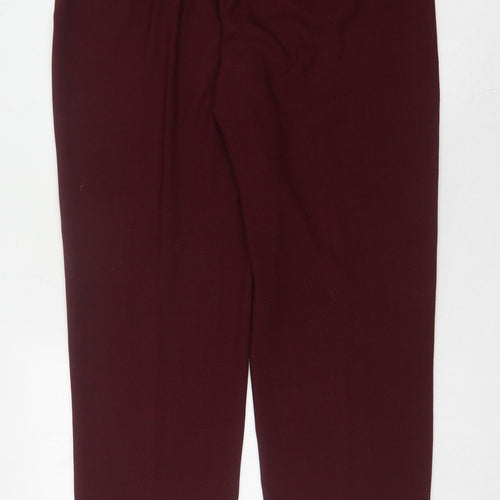 Eastex Women's Red Relaxed Fit Pleated Trousers