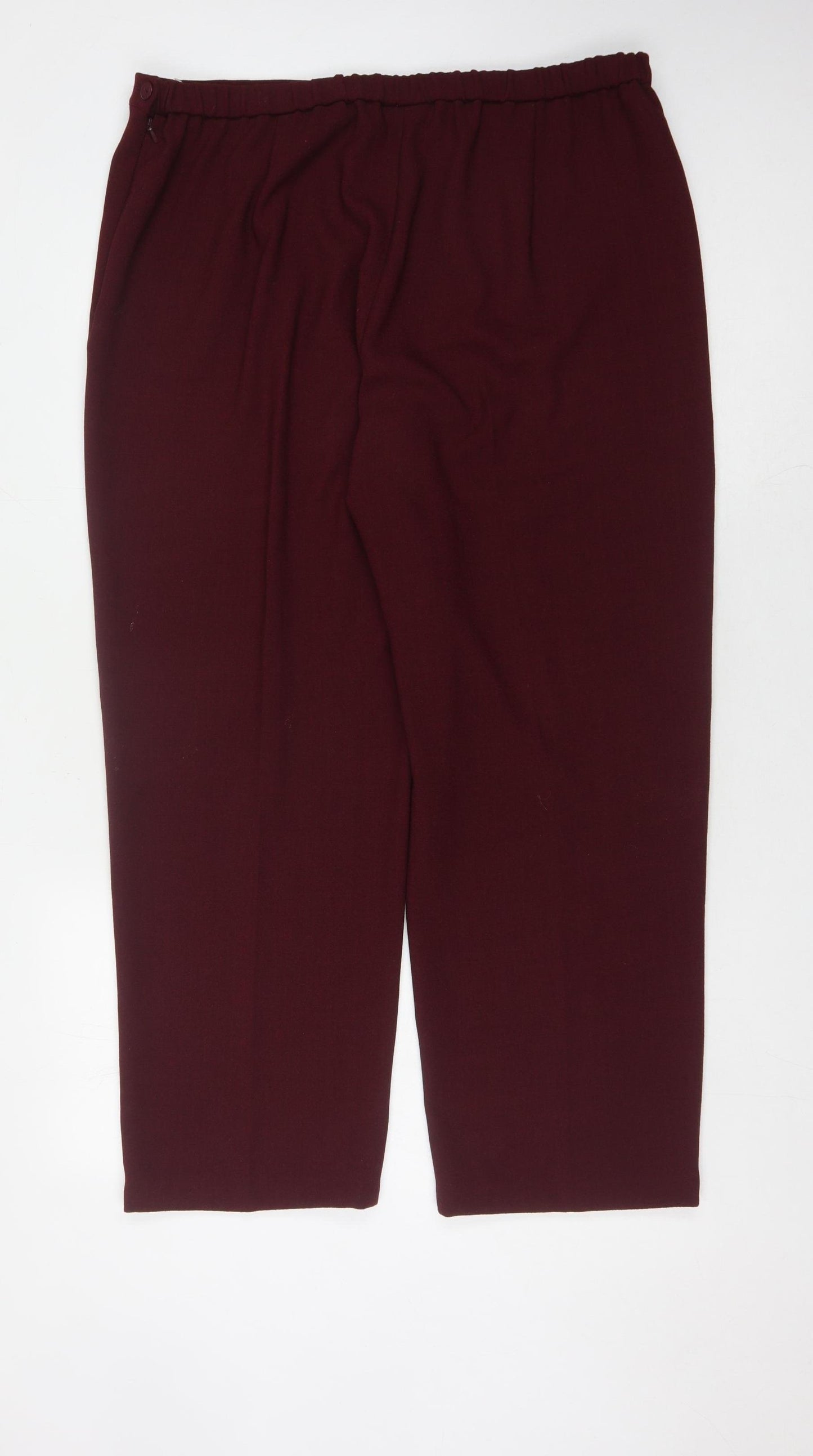 Eastex Women's Red Relaxed Fit Pleated Trousers