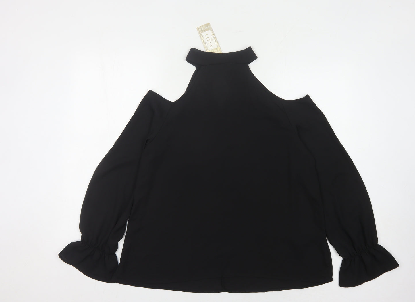 Lipsy Women's Black Cold Shoulder Top - UK 14