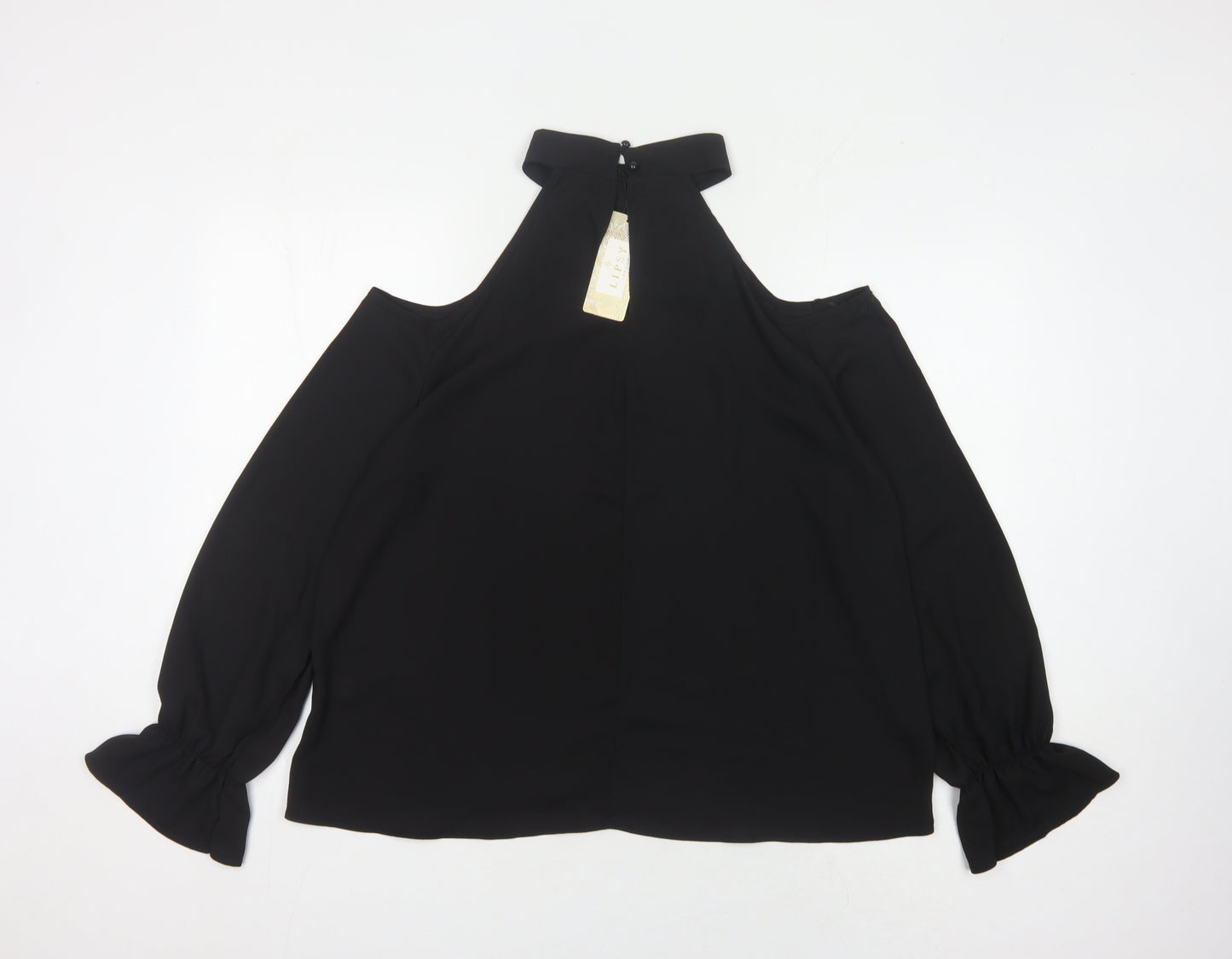 Lipsy Women's Black Cold Shoulder Top - UK 14