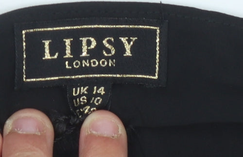 Lipsy Women's Black Cold Shoulder Top - UK 14