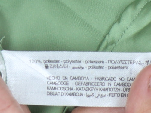 Zara Women's Green Button-Up Shirt XS Collared