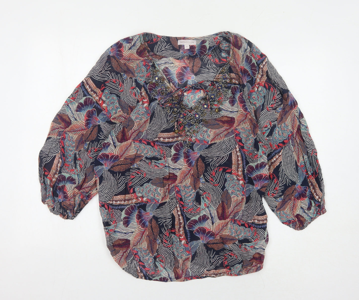 Monsoon Women's Multicoloured V-Neck Top, M