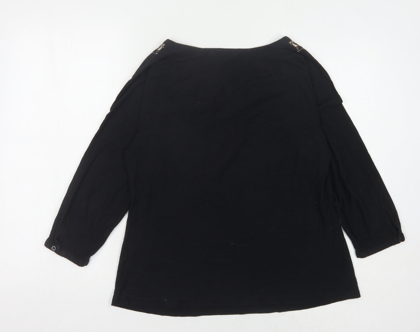 Rocha John Rocha Women's Black Embroidered Blouse Size 12