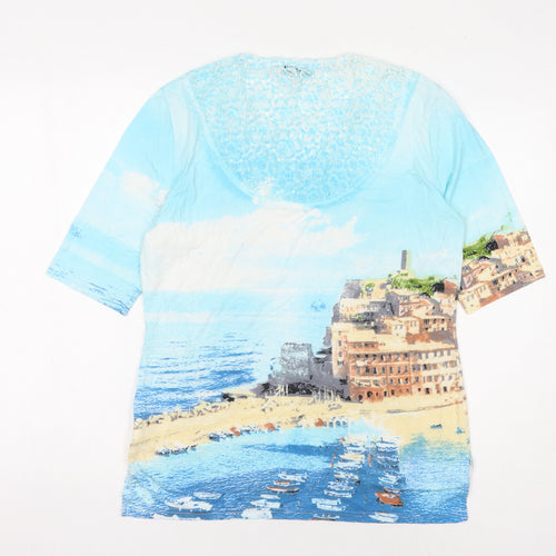 Passioni Women's Multicoloured Graphic T-Shirt, M, V-Neck