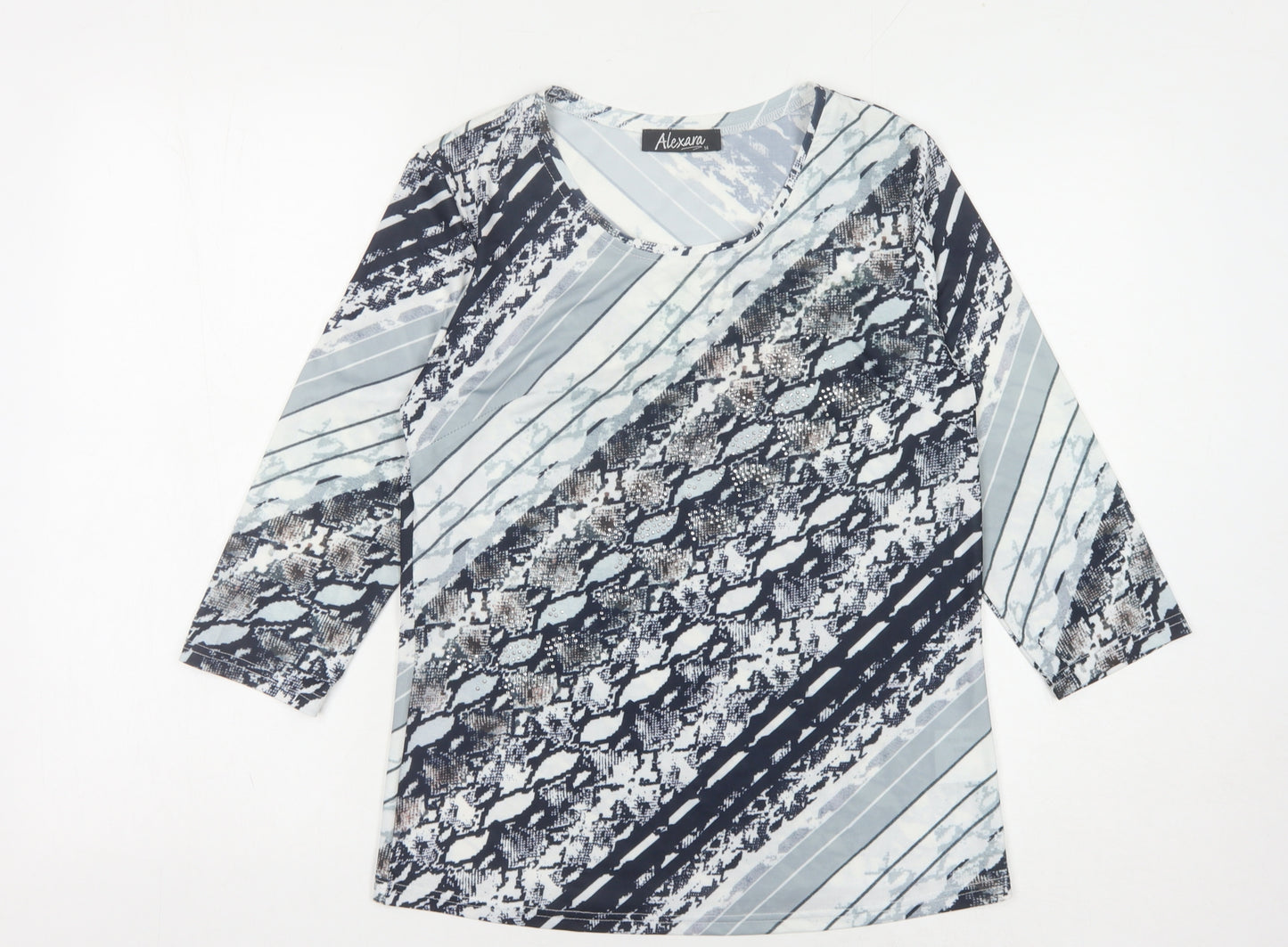 Alexara Women's Multicoloured 3/4 Sleeve Top Size 14