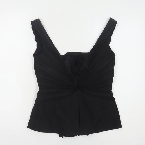 Coast Women's Black Blouse, Size 12, Elegant Ruffle Detail