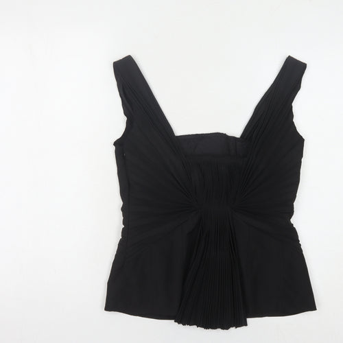 Coast Women's Black Blouse, Size 12, Elegant Ruffle Detail