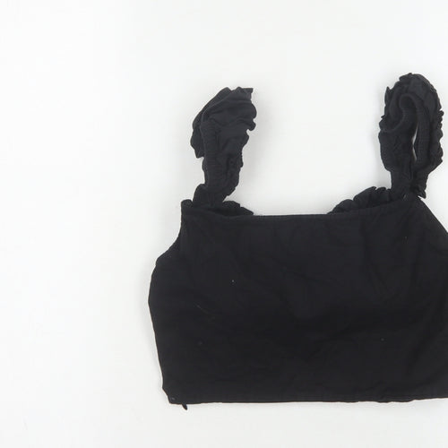 PrettyLittleThing Black Cropped Top, UK Size 8