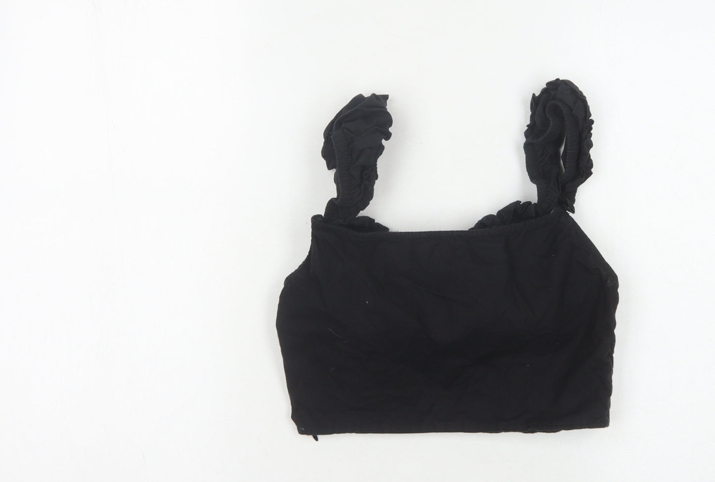 PrettyLittleThing Black Cropped Top, UK Size 8