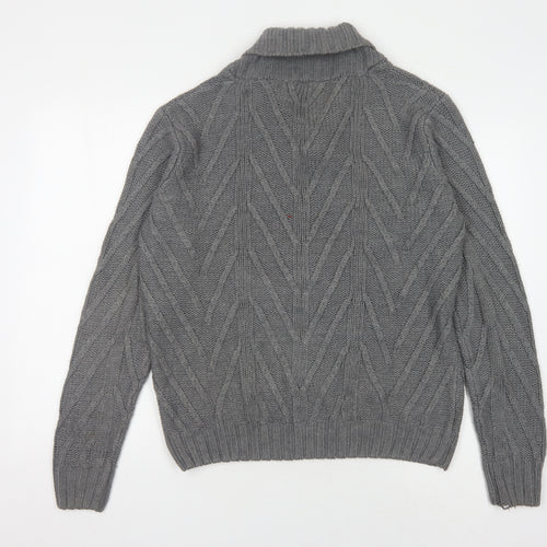 Piazza Italia Men’s Grey XL Cable-Knit Jumper