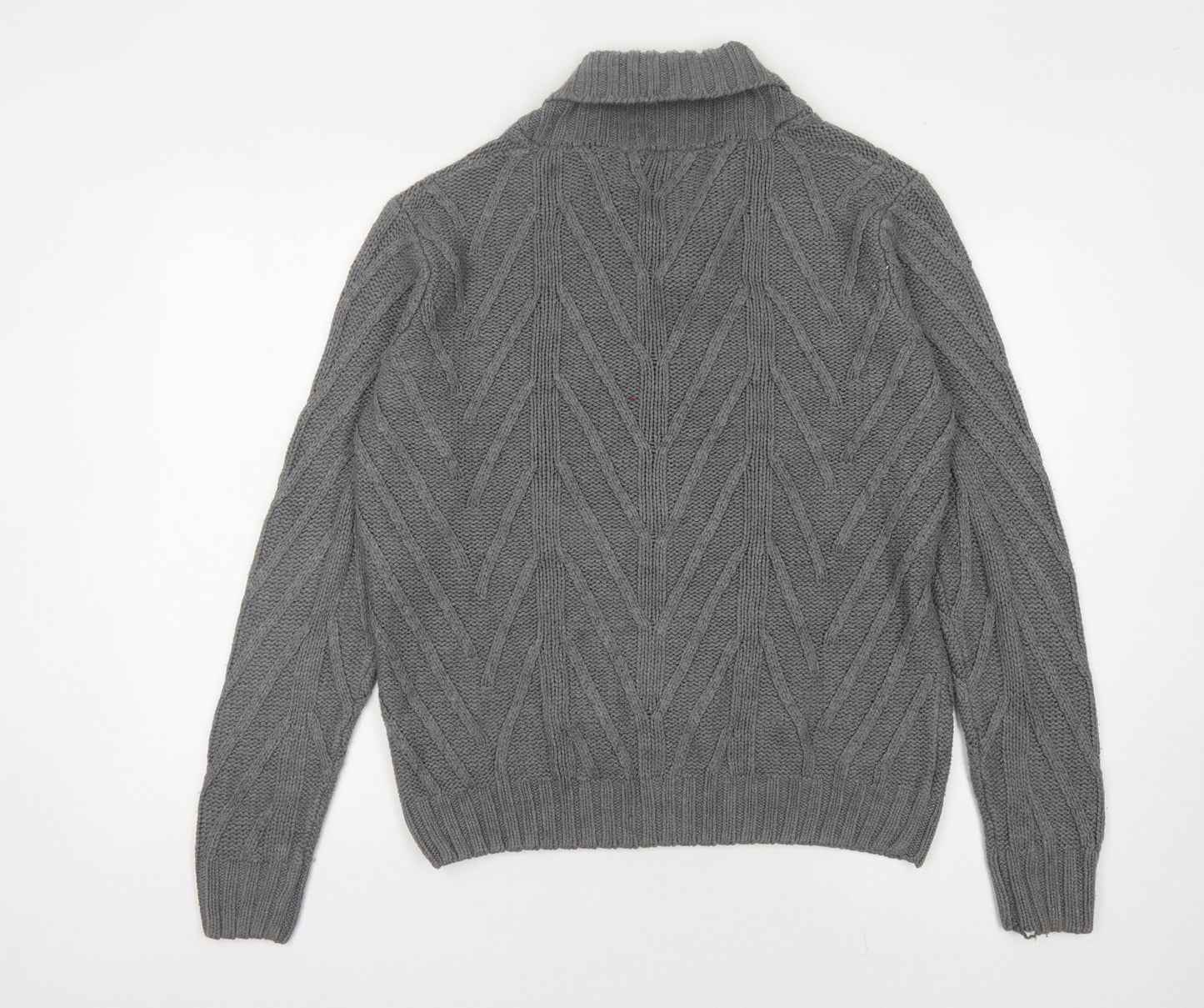 Piazza Italia Men’s Grey XL Cable-Knit Jumper