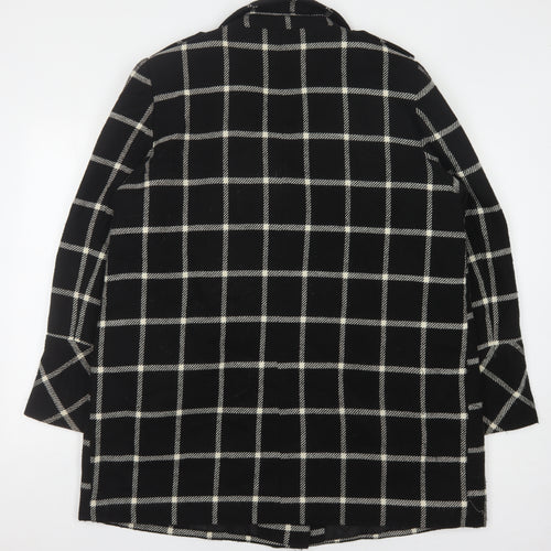 Dorothy Perkins Women's Black Check Long Overcoat Size 22