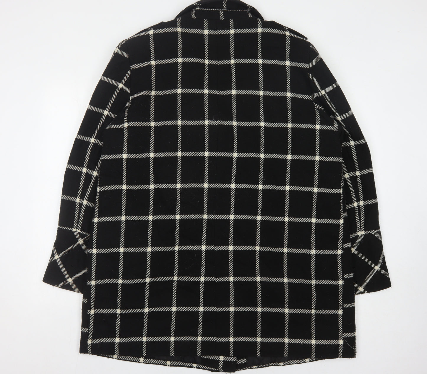 Dorothy Perkins Women's Black Check Long Overcoat Size 22