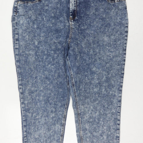 Simply Be Women’s Blue Acid Wash Mom Jeans Size 24