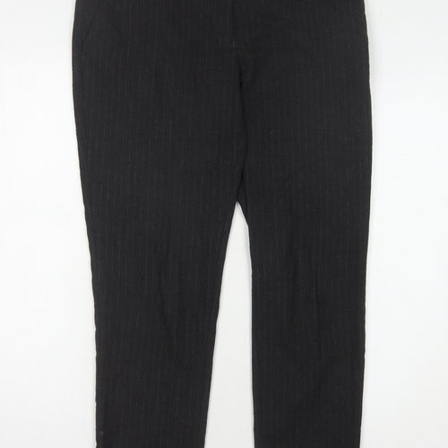 Next Women's Black Striped Trousers Size 10