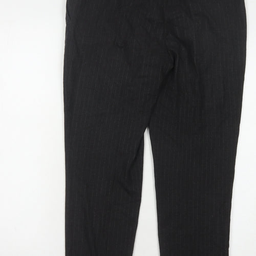 Next Women's Black Striped Trousers Size 10