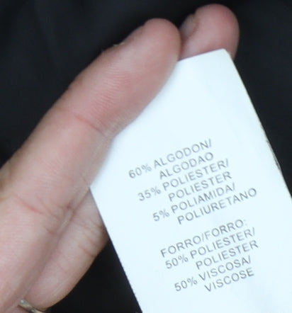 Easy Wear Women's Black Trench Coat Size 10 Mid-Length