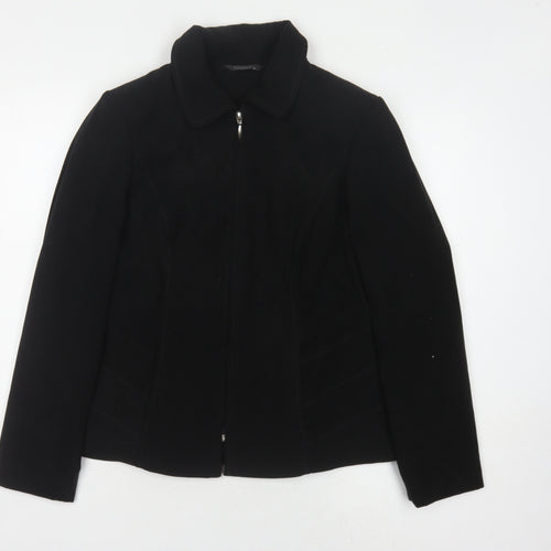 Bm Black Women's Basic Jacket Size 14 Full Zip Collared