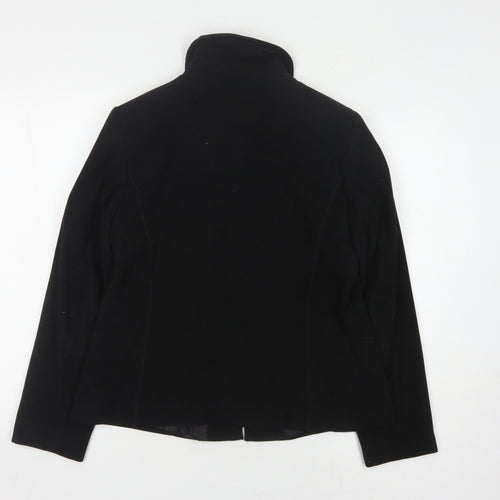 Bm Black Women's Basic Jacket Size 14 Full Zip Collared