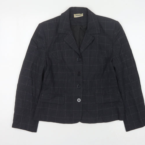 Report Women's Black Checked Suit Jacket, Size 12