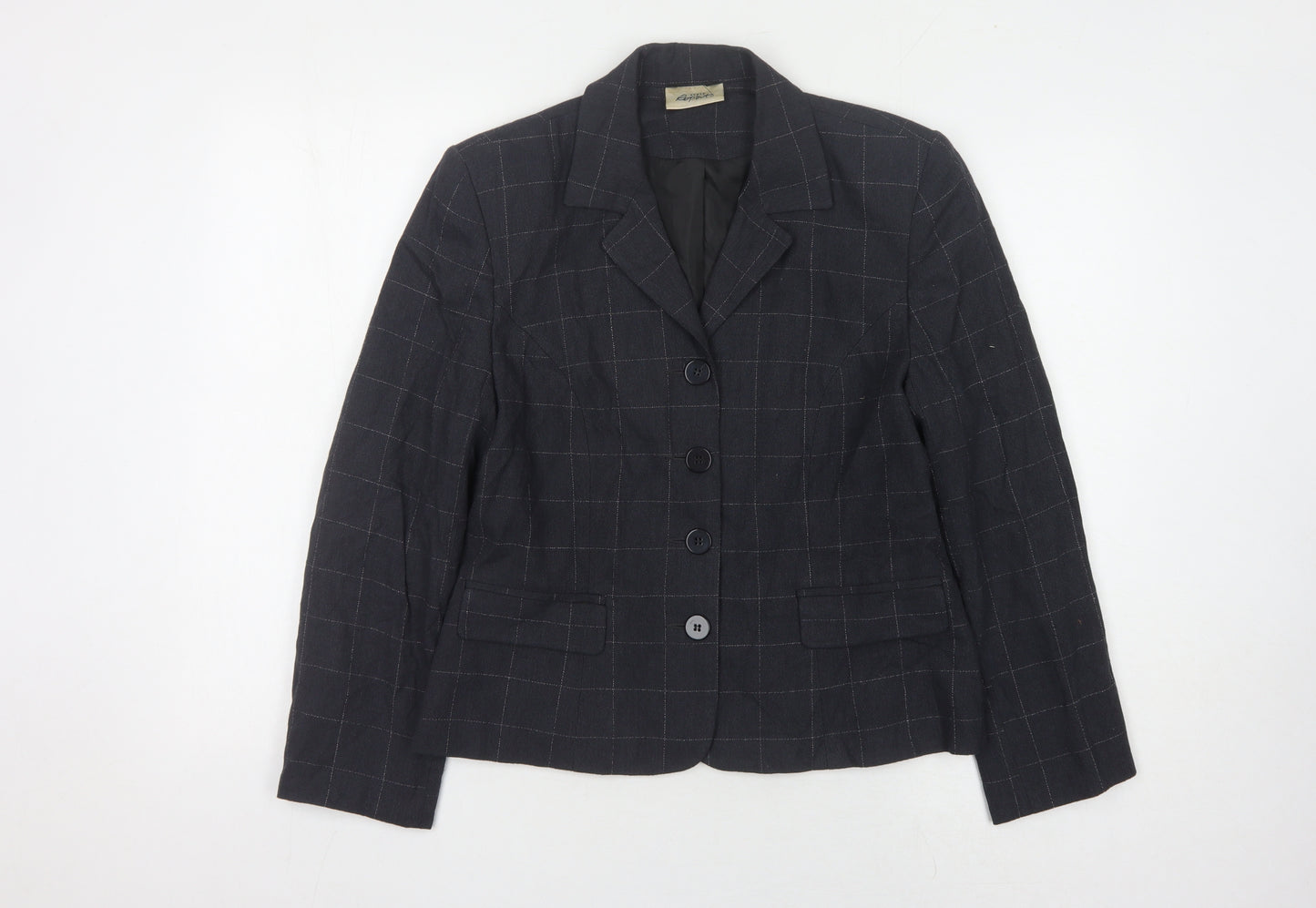 Report Women's Black Checked Suit Jacket, Size 12