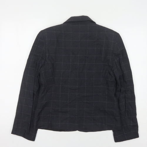 Report Women's Black Checked Suit Jacket, Size 12