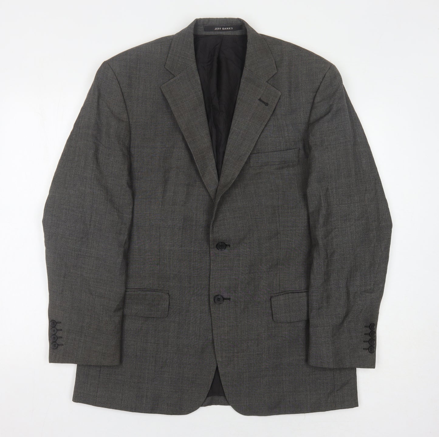 Jeff Banks Grey Men's Blazer, 40R, Wool, Formal Jacket
