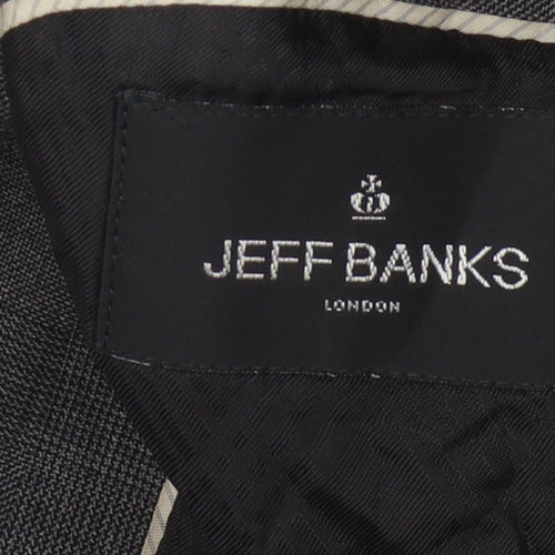 Jeff Banks Grey Men's Blazer, 40R, Wool, Formal Jacket