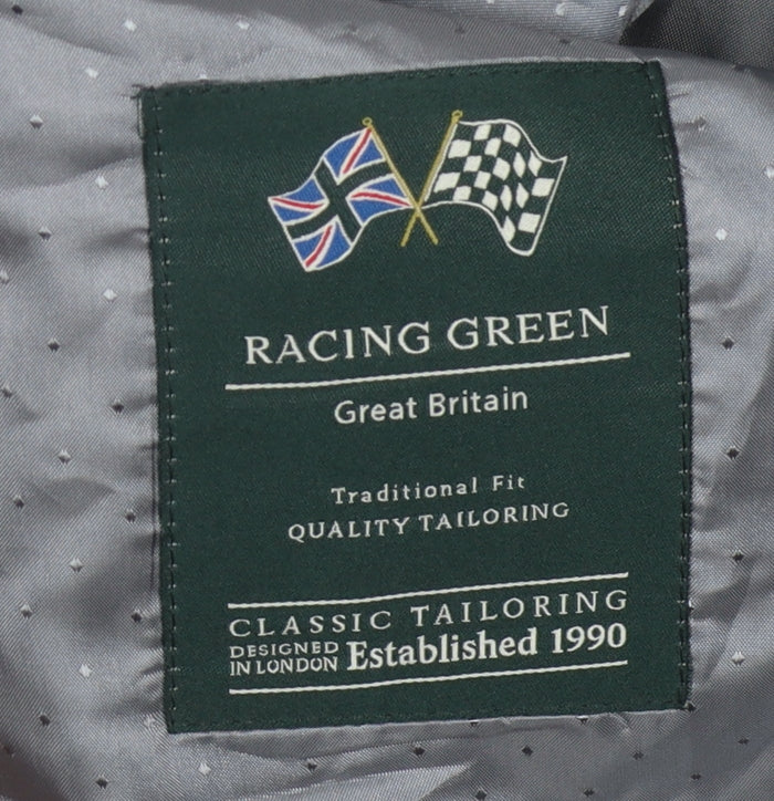Racing Green Grey Classic Men's Blazer, Size 38 Short