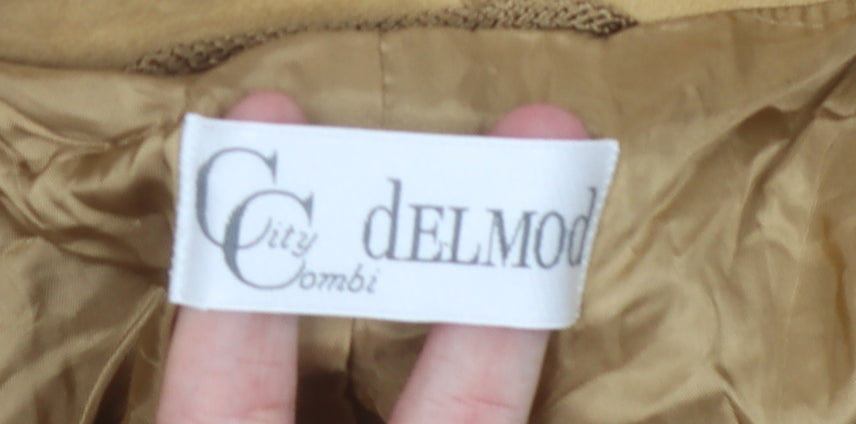 Delmod Women Brown Check Blazer Size 14 Autumn